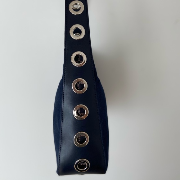 Vintage Gianfranco Ferre Canvas Shoulder Bag with Metal Eyelet Trim - Picture 3 of 9